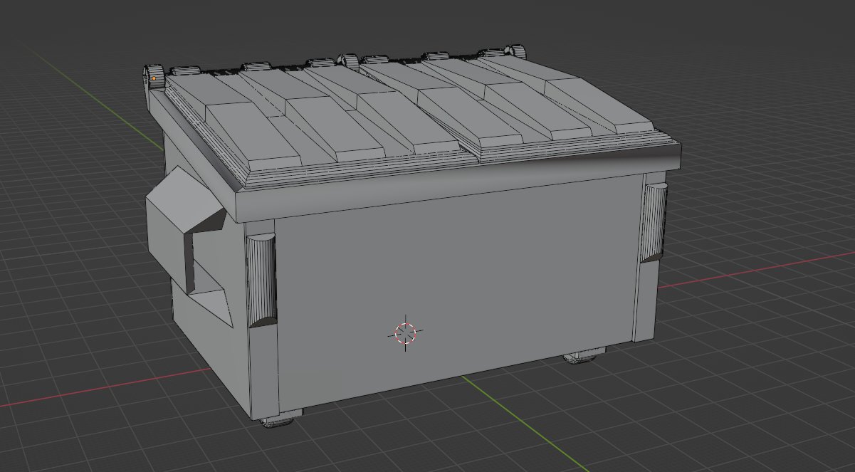 Dumpster model built in Blender
