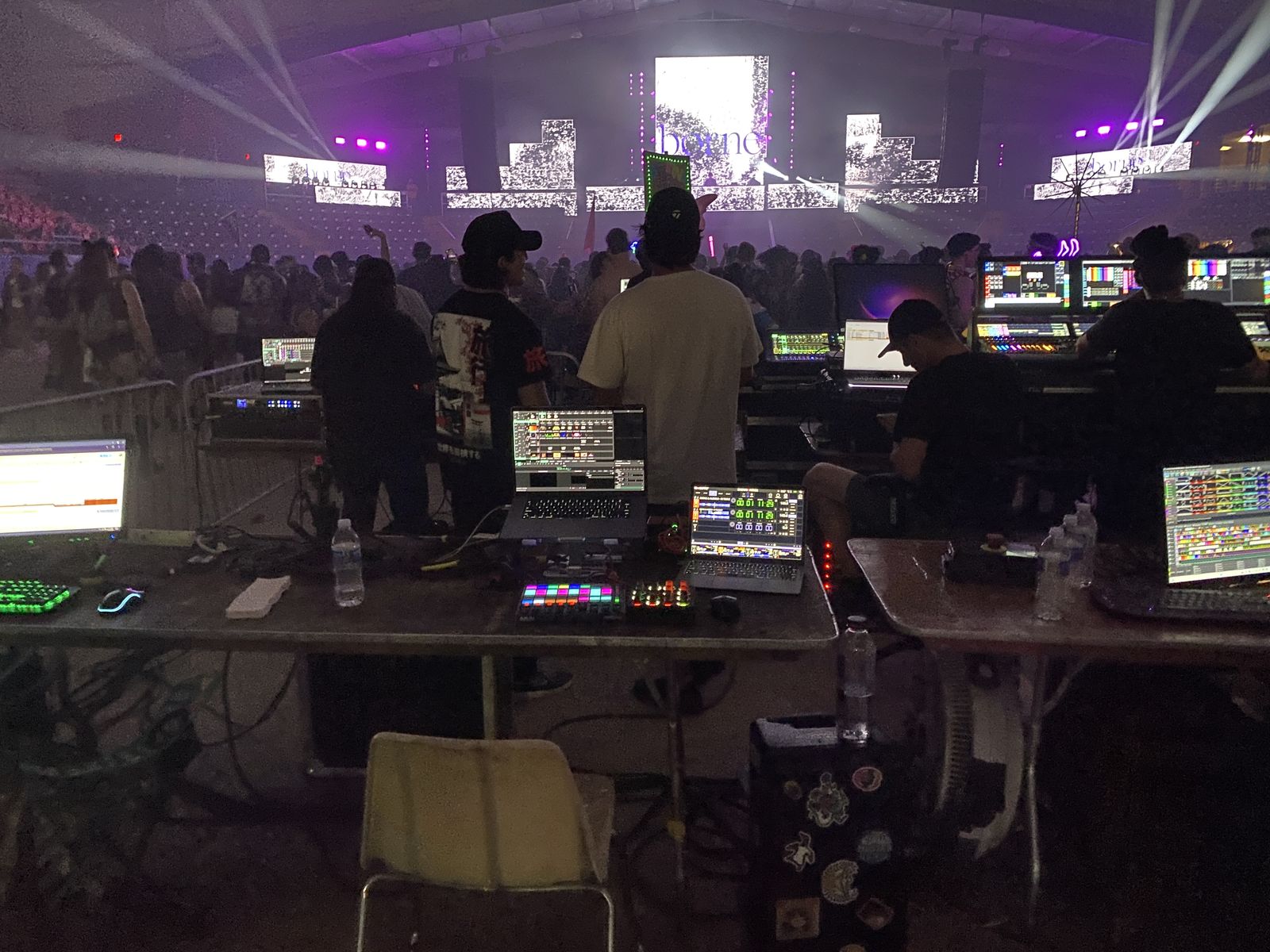 Front of house during an EDM show